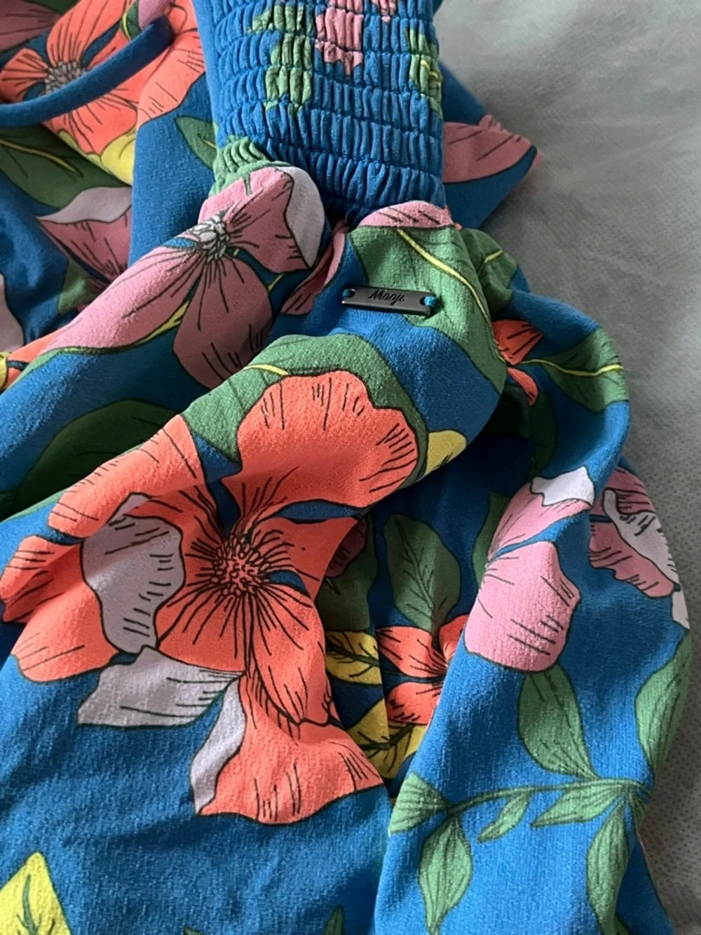 Blue Floral Maxi Sundress Romper